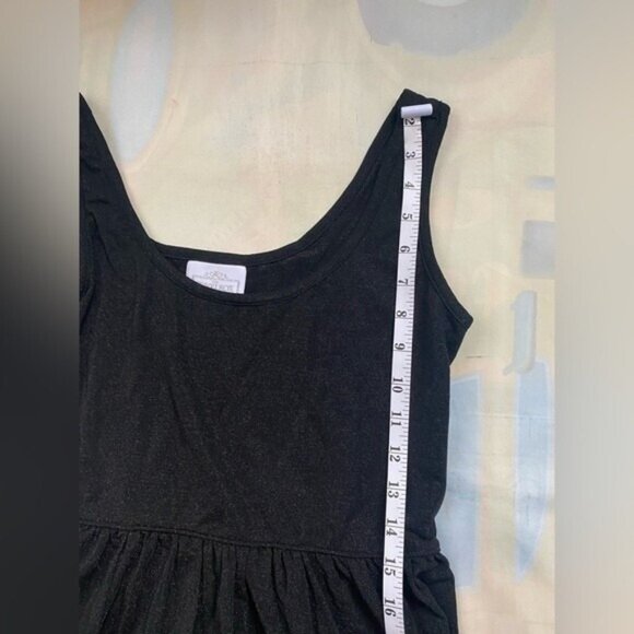 Jewel Box Tiered - Black, Metallic-Silver Maxi Dress – Women’s Size Small - Picture 4 of 8